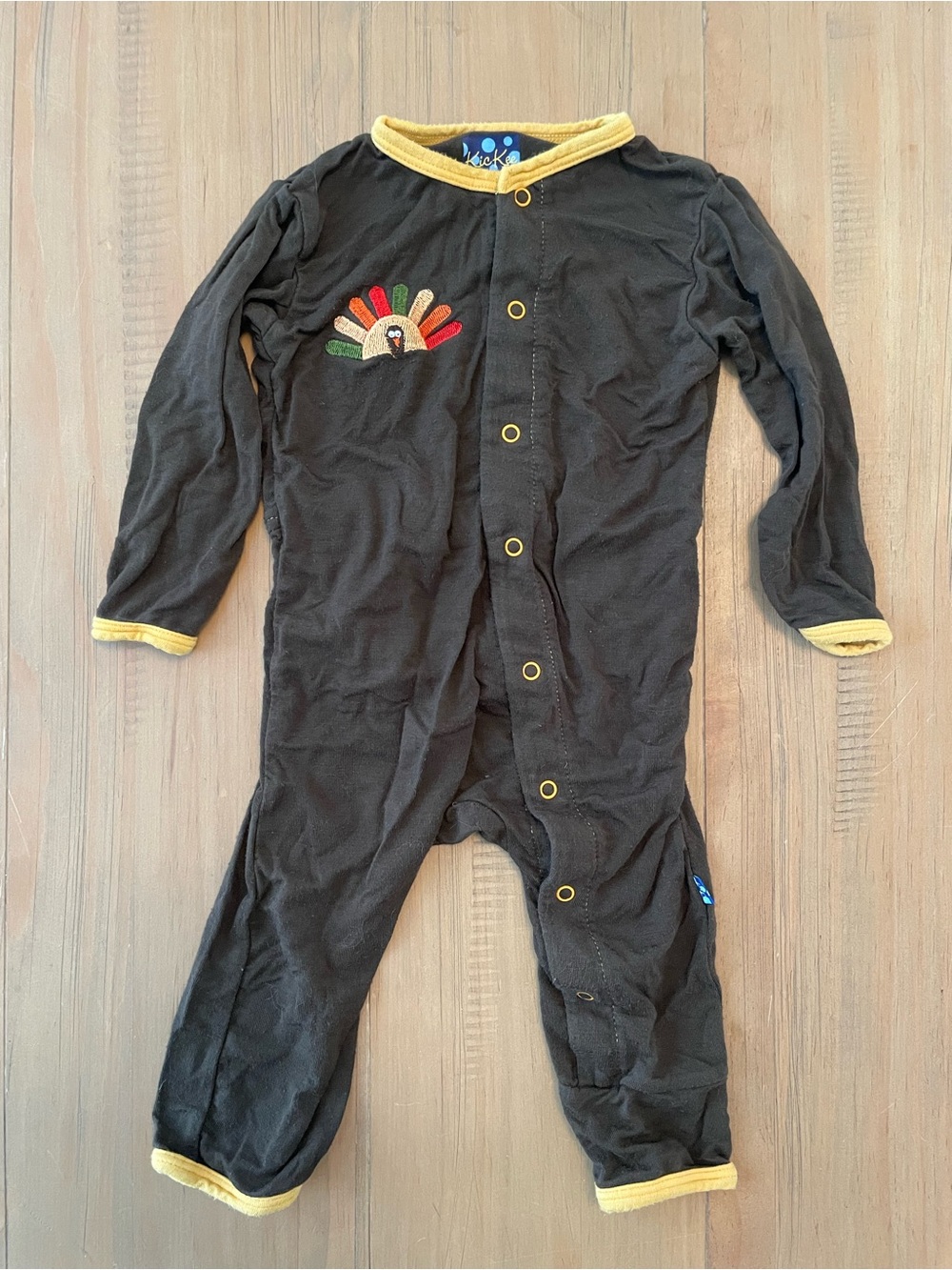 Kickee Pants Baby 3-6M One-Piece Thanksgiving Turkey Snap Romper Bamboo Fall